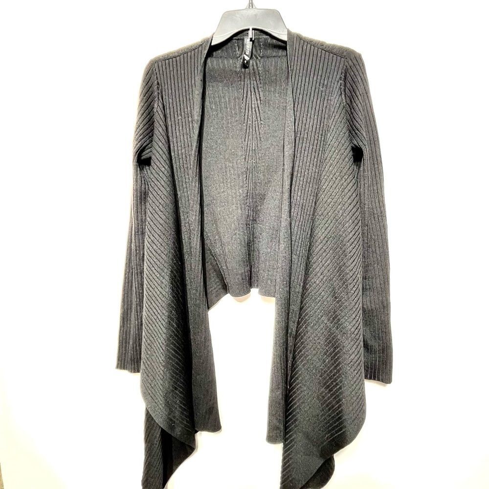 Athleta Solstice Merino Wool Blend  Ribbed Wrap in Black S NWOT - Picture 3 of 12
